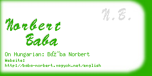 norbert baba business card